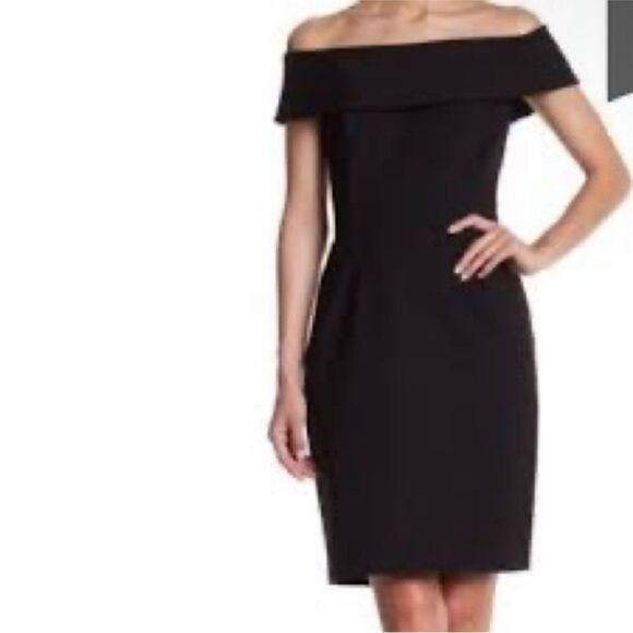 ALEXIA ADMOR | Black Off the Shoulder Ponte Dress Women’s Size Small - Picture 1 of 9